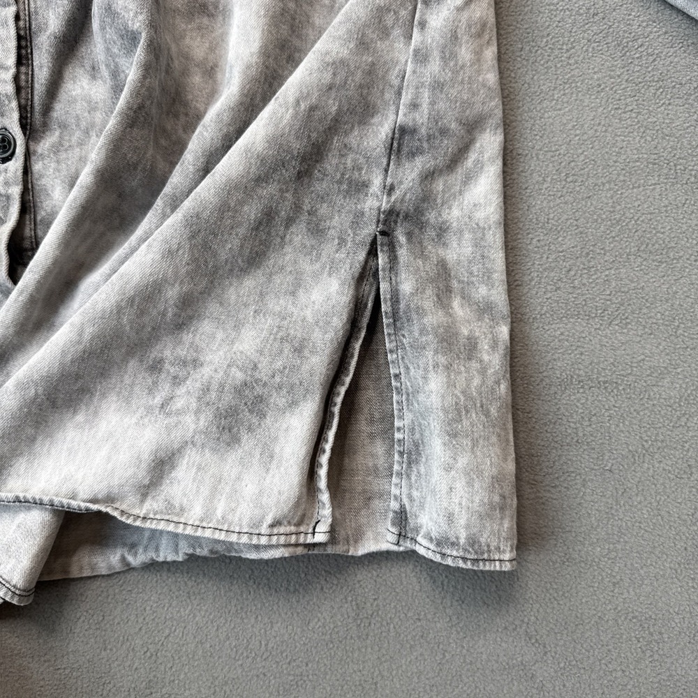 Isabel Marant Étoile Idety Ruffle Denim Cotton Long Sleeve Shirt Gray Women's 38 - Picture 8 of 14